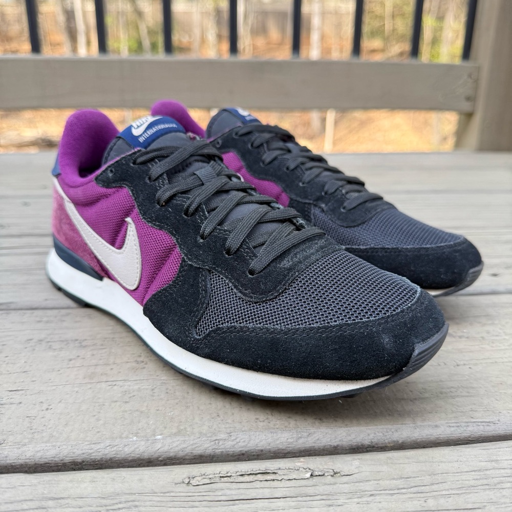 Nike Internationalist Suede Mesh Sneakers Purple Black Size 9.5 - Picture 3 of 15